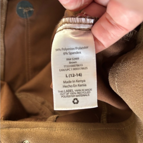 Time and Tru Brown Faux Suede Stretch Pants - Picture 6 of 6